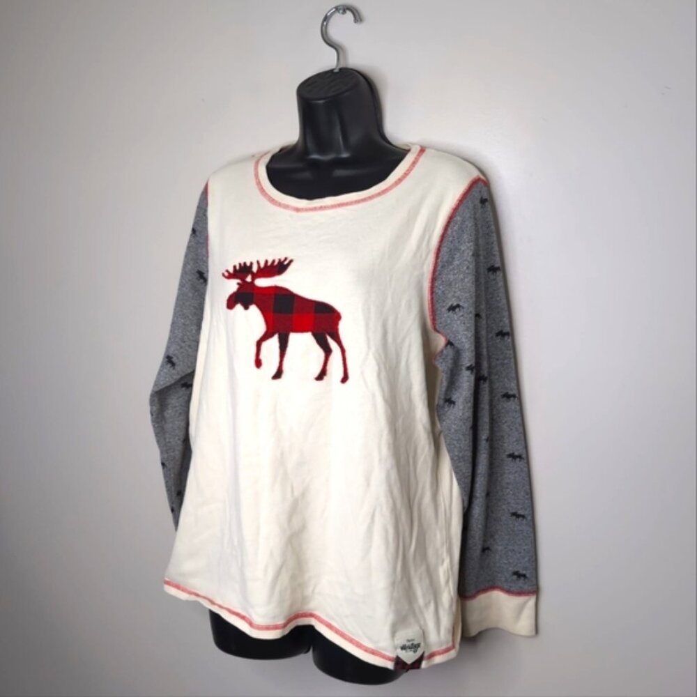 Harley Heritage Canada Moose Cabin Country Mountain Barncore Lounge Sweater XL